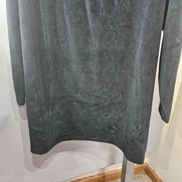 Barton G. Tunic Top Mini Dress Black Velour 2X Metal Studded Collar Half-Zip USA - Picture 5 of 9
